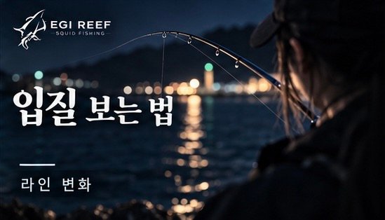 무늬오징어 에깅 입질 보는 법｜라인·바닥·조류 변화로 입질 구분하기