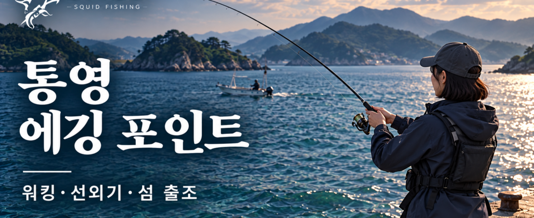 통영 무늬오징어 에깅 포인트｜워킹·선외기·섬 출조 가이드