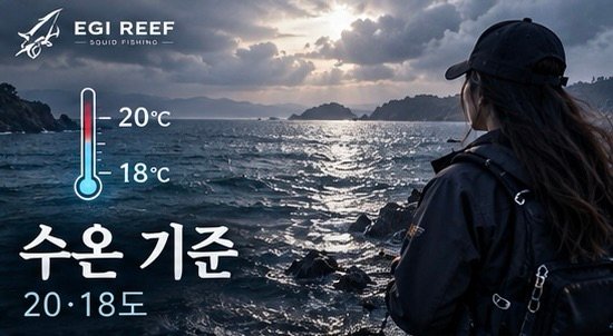 무늬오징어 에깅 수온 몇 도가 좋을까?｜20℃·18℃를 보는 기준과 포인트 선택