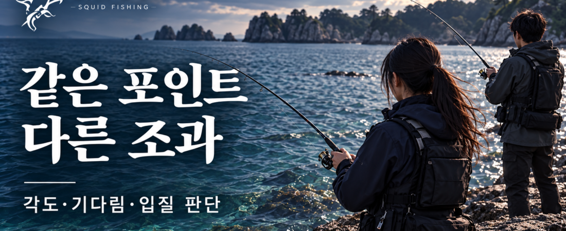 같은 포인트에서도 에깅 조과가 다른 이유|부부 출조에서 비교한 각도·기다림·입질 판단